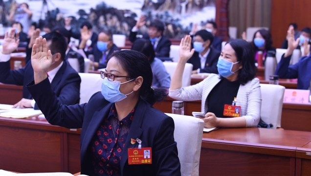 人大代表表決通過(guò)了大會(huì )各項決議草案