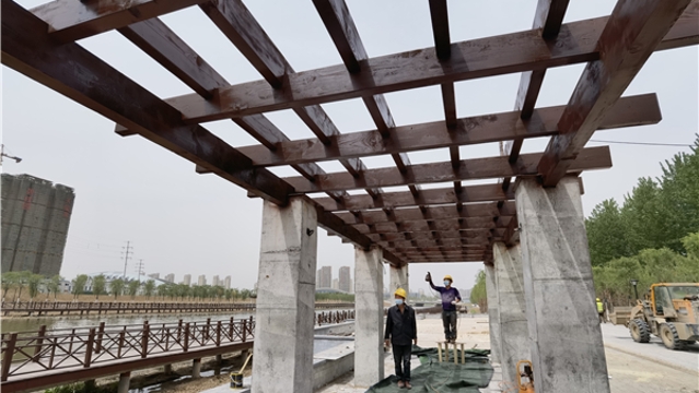 洼沖溝改造工程植物園段景觀(guān)初現